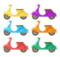 Vector creative flat design scooter icon. Royalty Free Stock Photo