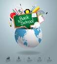 Vector creative global education concept Royalty Free Stock Photo