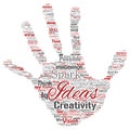 Vector creative idea brainstorming human hand print Royalty Free Stock Photo