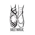 Vector creative illustration of ballerina`s foots