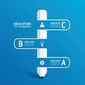 Vector Creative infographic Template with pencil ribbon line.