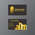 Vector Creative leaf business card gold and black design of text Royalty Free Stock Photo