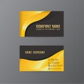 Vector Creative leaf business card gold and black design of text Royalty Free Stock Photo