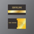 Vector Creative leaf business card gold and black design of text Royalty Free Stock Photo