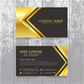 Vector Creative leaf business card gold and black design of text