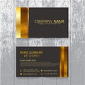 Vector Creative leaf business card gold and black design of text Royalty Free Stock Photo