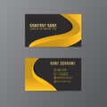 Vector Creative leaf business card gold and black design of text Royalty Free Stock Photo