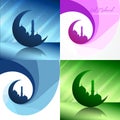 Vector creative set of ramadan festival background illustration