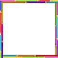 Vector creative square border frame made of colored wooden pencils Royalty Free Stock Photo