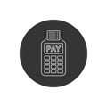 Vector credit card payment magnetic stripe reading line white icon in flat Royalty Free Stock Photo