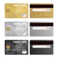 Vector credit cards, front and back view