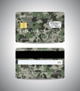 Vector credit cards set with camouflage military abstract background design