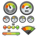 Vector credit score gauge icon set