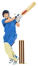 Vector of cricket batsmen playing shot