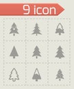 Vector cristmas trees icons set