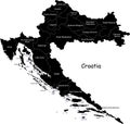 Vector Croatia map Royalty Free Stock Photo