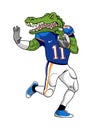 Vector - crocodile as american football player