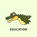 vector crocodile swimming logo icon Royalty Free Stock Photo