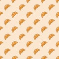 Vector croissant seamless background pattern