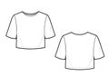 Vector crop basic t shirt. Mock up template Royalty Free Stock Photo