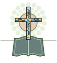 Vector Cross & Bible Religious Royalty Free Stock Photo