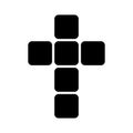 Vector Cross black icon. Christian Cross icon. Cross vector icon isolated. Easter concept. Vector illustration