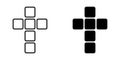 Vector Cross black icon. Christian Cross icon. Cross vector icon isolated. Easter concept. Vector illustration