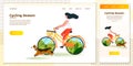 Vector cross platform illustration set bike girl Royalty Free Stock Photo