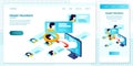 Vector cross platform illustration set Headhunting