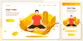 Vector cross platform illustration set man in yoga