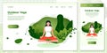 Vector cross platform illustration set yoga girl