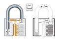 Vector cross section of a typical padlock