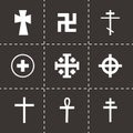 Vector crosses icons set