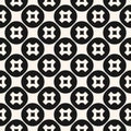 Vector crosses seamless pattern. Modern black and white background. Royalty Free Stock Photo