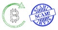Grunge Scam! Stamp Seal and Hatched Bitcoin Repay Web Mesh
