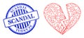 Grunge Scandal Stamp Seal and Network Broken Love Heart Mesh