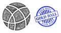 Textured Gold Ball Badge and Net Clew Ball Mesh