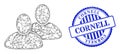Rubber Cornell Stamp Seal and Hatched Customers Mesh