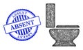 Distress Absent Stamp and Network Toilet Seat Mesh
