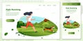 Vector crossplatform illustration girl and dog run Royalty Free Stock Photo