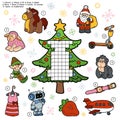 Vector crossword, education game for children about Christmas pr Royalty Free Stock Photo