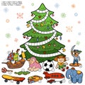 Vector crossword, education game for children about Christmas pr Royalty Free Stock Photo