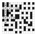 Vector Crossword Grid part completed with words Royalty Free Stock Photo