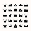 Vector crown icon set flat style Royalty Free Stock Photo