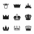 Vector crown icon set Royalty Free Stock Photo