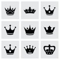 Vector crown icons set Royalty Free Stock Photo