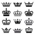 Vector Crown Set Royalty Free Stock Photo