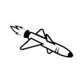 Vector cruise missile logo design. Reactive cruise missile falling from the sky