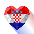 Vector heart the flag of the Republic of Croatia.