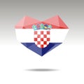 Vector Crystal gemstone jewelry heart with the flag of CROATIA. Flat logo style is a symbol of CROATIA love Royalty Free Stock Photo